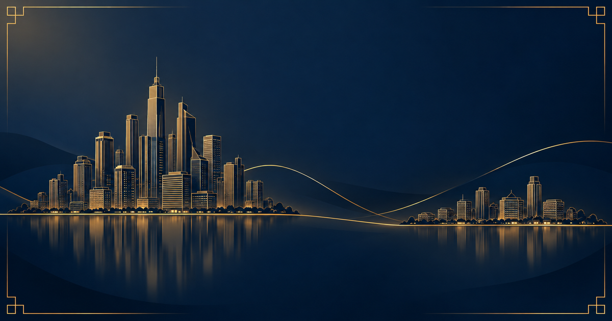 Ilustración del skyline de Toronto y una zona residencial del GTA
