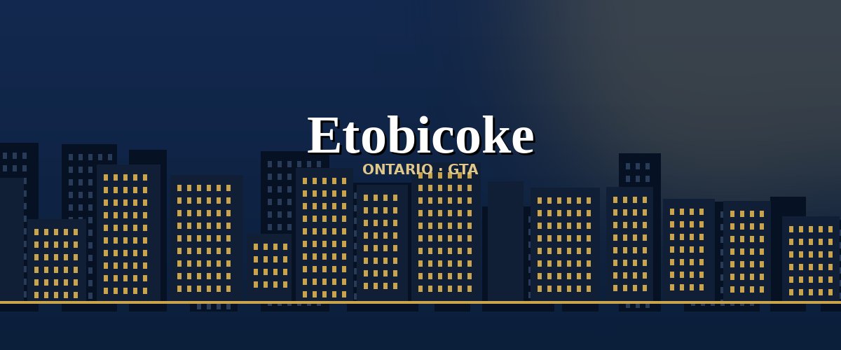 Ilustración del horizonte de Etobicoke, Ontario