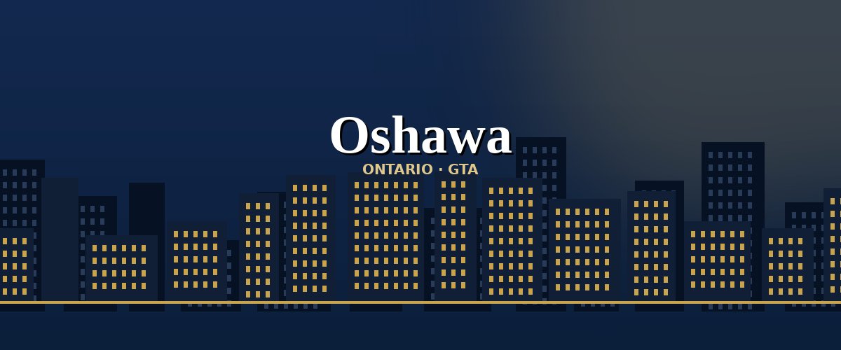 Ilustración del horizonte de Oshawa, Ontario